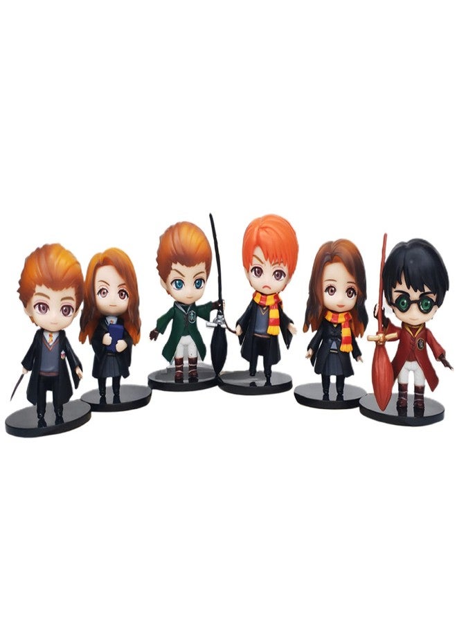 AUGEN Harry Potter Action Figures Limited Edition for Car Dashboard, Decoration, Cake, Office Desk & Study Table B-(9cm)(Pack of 6) - Image 1